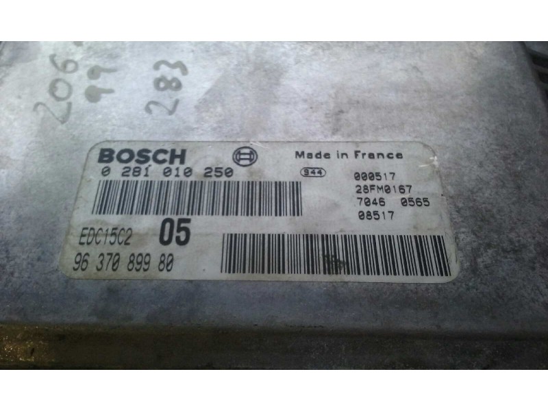 Recambio de centralita motor uce para peugeot 206 berlina xr referencia OEM IAM 9637089980 0281010250 KIT - BOSCH