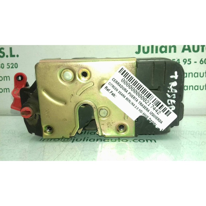 Recambio de cerradura puerta trasera izquierda para citroen xsara berlina 2.0 hdi 66kw premier referencia OEM IAM  GRIS 4 PINES