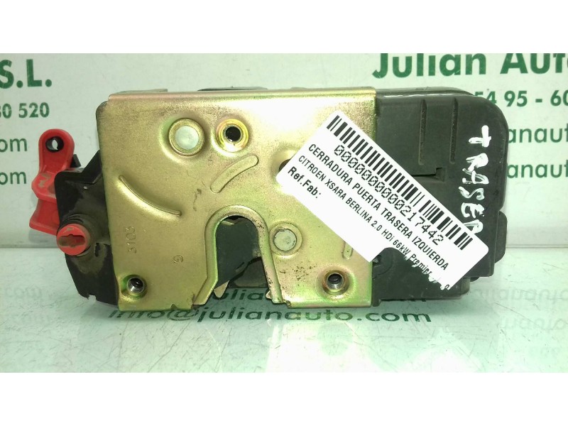 Recambio de cerradura puerta trasera izquierda para citroen xsara berlina 2.0 hdi 66kw premier referencia OEM IAM  GRIS 4 PINES