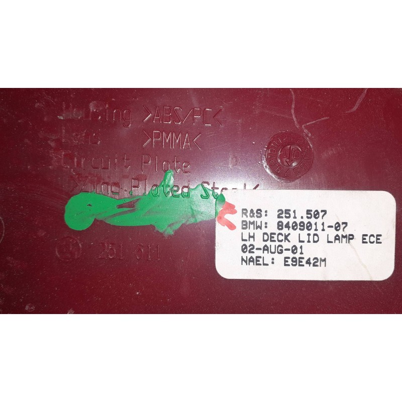 Recambio de piloto trasero izquierdo interior para bmw x5 (e53) 3.0d referencia OEM IAM 251611 840901107 251507