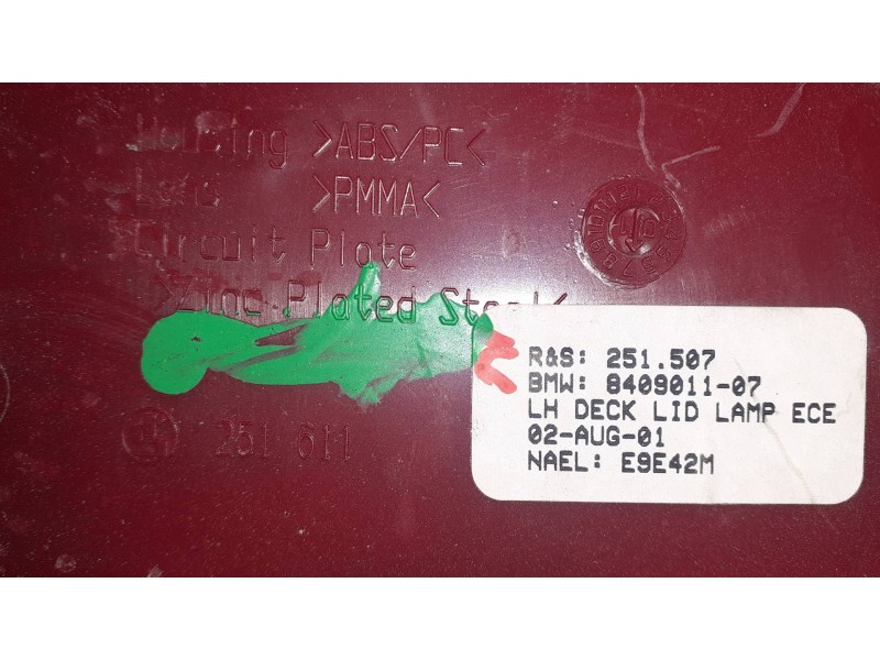 Recambio de piloto trasero izquierdo interior para bmw x5 (e53) 3.0d referencia OEM IAM 251611 840901107 251507