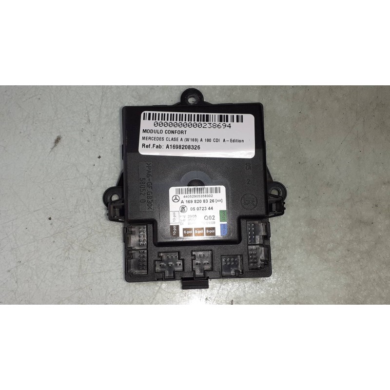 Recambio de modulo confort para mercedes-benz clase a (w169) a 180 cdi a-edition referencia OEM IAM A1698208326 05072344 580520