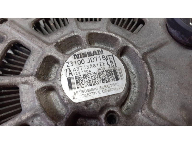 Recambio de alternador para nissan qashqai (j10) acenta referencia OEM IAM 23100JD71B MITSUBISHI 150A