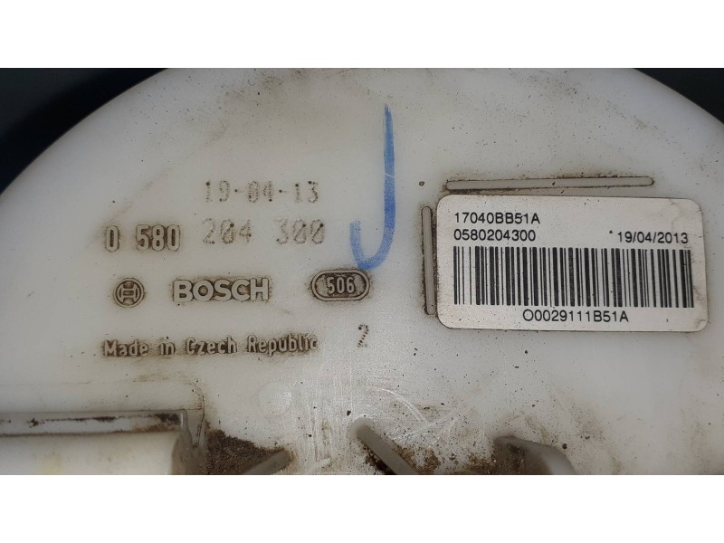 Recambio de bomba combustible para nissan qashqai (j10) acenta referencia OEM IAM 17040BB51A 0580204300 BOSCH