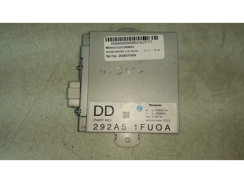 Recambio de modulo electronico para nissan qashqai (j10) acenta referencia OEM IAM 292A51FUOA EUV9NS011AA DIRECCION