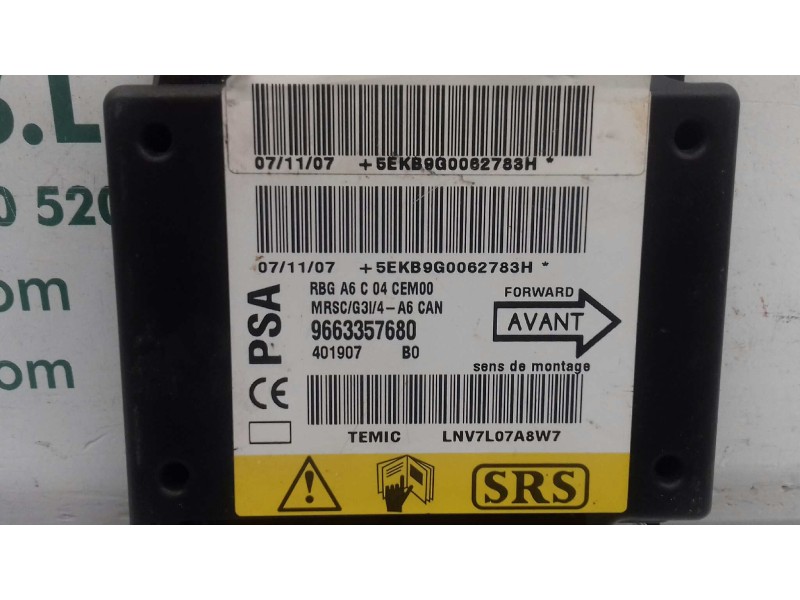 Recambio de centralita airbag para citroen c2 collection referencia OEM IAM 9663357680 401907 TEMIC
