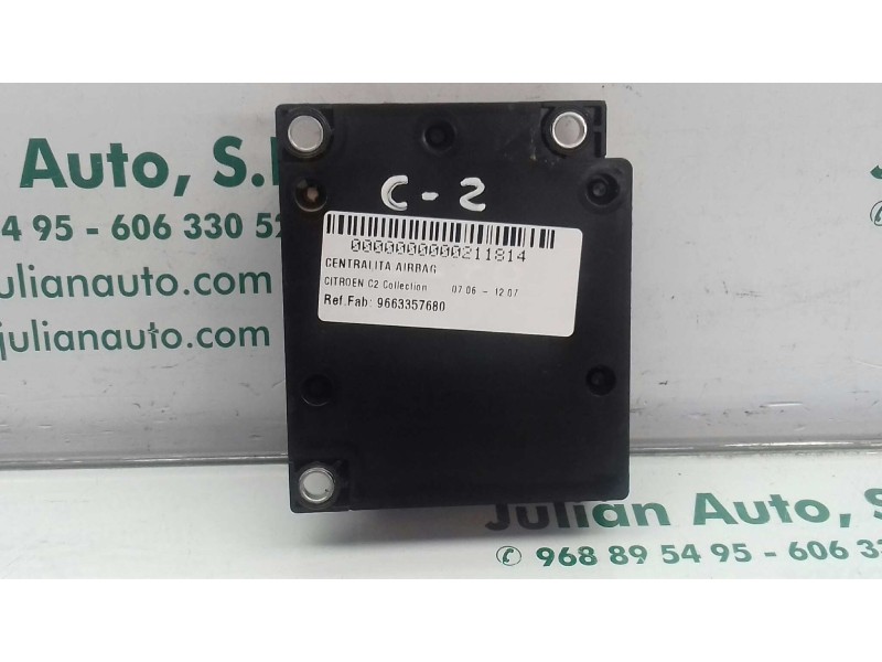 Recambio de centralita airbag para citroen c2 collection referencia OEM IAM 9663357680 401907 TEMIC