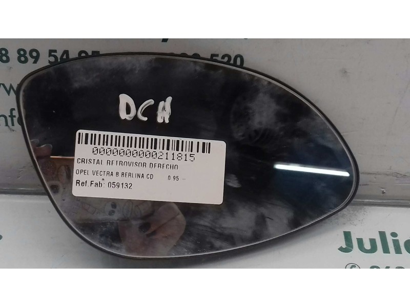Recambio de cristal retrovisor derecho para opel vectra b berlina cd referencia OEM IAM 059132 0035966 