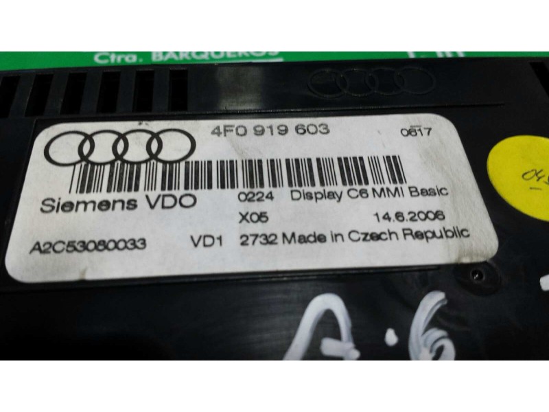 Recambio de pantalla multifuncion para audi a6 berlina (4f2) 3.0 tdi quattro (171kw) referencia OEM IAM 4F0919603 A2C53080033 SI
