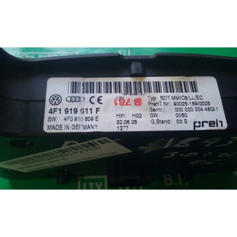 Recambio de sistema audio / radio cd para audi a6 berlina (4f2) 3.0 tdi quattro (171kw) referencia OEM IAM 4F1919611F 4F0910609E