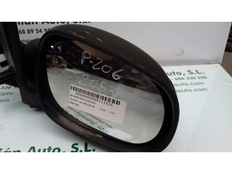Recambio de retrovisor derecho para peugeot 206 berlina xn referencia OEM IAM   MANUAL