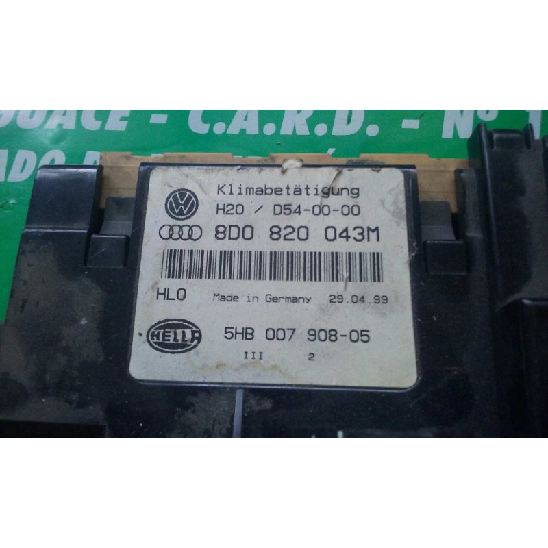 Recambio de mando climatizador para audi a4 berlina (b5) 1.9 tdi referencia OEM IAM 8D0820043M 5HB00790805 HELLA