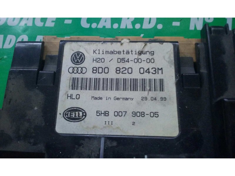 Recambio de mando climatizador para audi a4 berlina (b5) 1.9 tdi referencia OEM IAM 8D0820043M 5HB00790805 HELLA