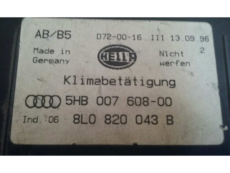 Recambio de mando climatizador para audi a4 berlina (b5) referencia OEM IAM 8L0820043B 5HB007608-00 HELLA
