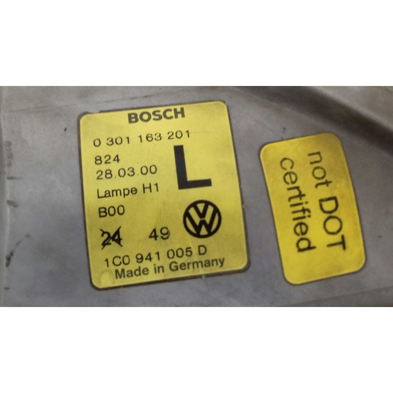 Recambio de faro izquierdo para volkswagen new beetle (9c1/1c1) 1.9 tdi referencia OEM IAM 1C0941005D 0301163201 BOSCH