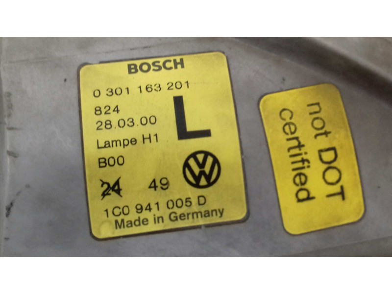 Recambio de faro izquierdo para volkswagen new beetle (9c1/1c1) 1.9 tdi referencia OEM IAM 1C0941005D 0301163201 BOSCH