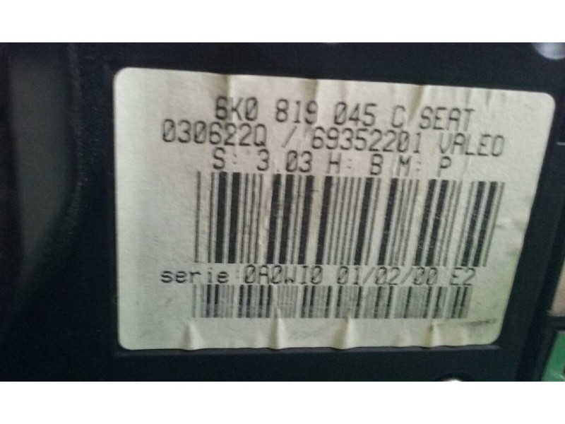 Recambio de mando calefaccion / aire acondicionado para seat cordoba berlina (6k2) stella referencia OEM IAM 6K0819045C  VALEO