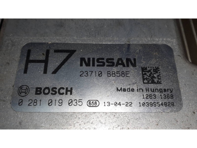 Recambio de centralita motor uce para nissan qashqai (j10) acenta referencia OEM IAM 23710BB58E 0281019035 BOSCH