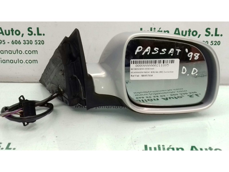Recambio de retrovisor derecho para volkswagen passat berlina (3b2) comfortline referencia OEM IAM 3B0857934  ELECTRICO