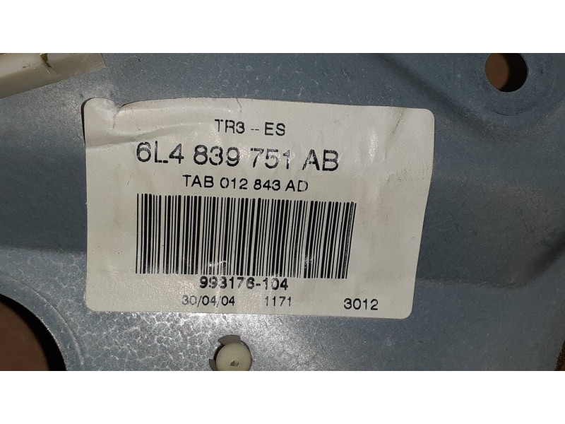 Recambio de elevalunas trasero izquierdo para seat ibiza (6l1) cool referencia OEM IAM 6L4839751AB 6L4839755 MANUAL