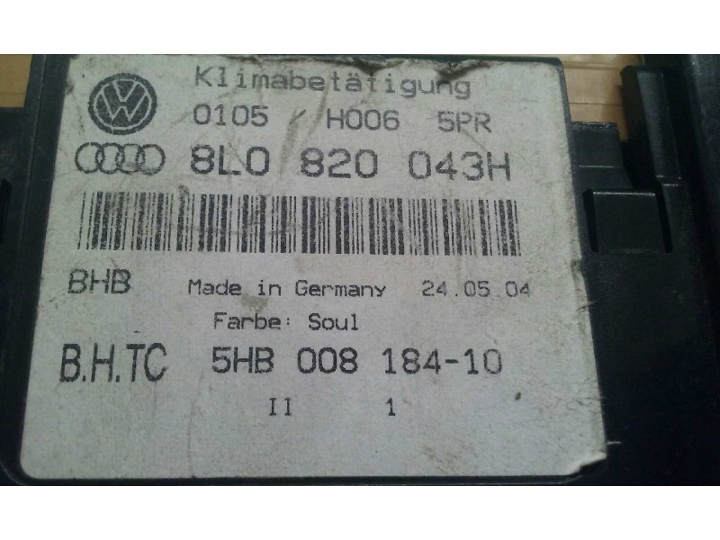 Recambio de mando climatizador para audi a3 (8l) referencia OEM IAM 8L0820043H 5HB008184-10 BHTC Recambio de mando climatizador para audi a3 (8l) referencia OEM IAM 8L0820043H 5HB008184-10 BHTC