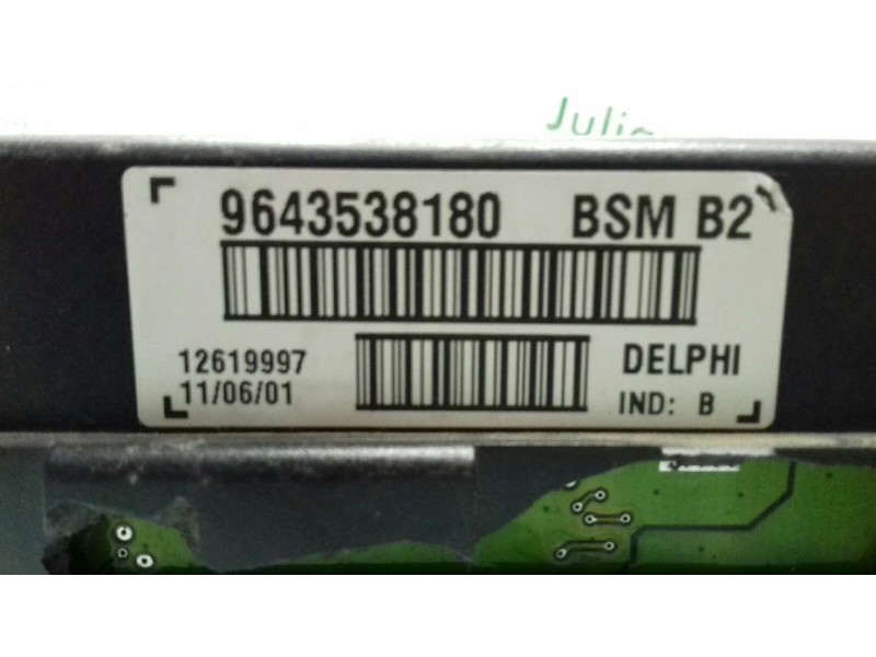 Recambio de caja reles / fusibles para peugeot 307 (s1) xr referencia OEM IAM 9643538180 BSM B2 DELPHI