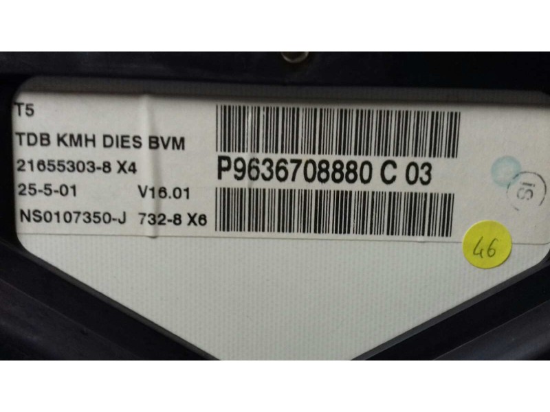 Recambio de cuadro instrumentos para peugeot 307 (s1) xr referencia OEM IAM 963678880C03 P963678880C03 21655303