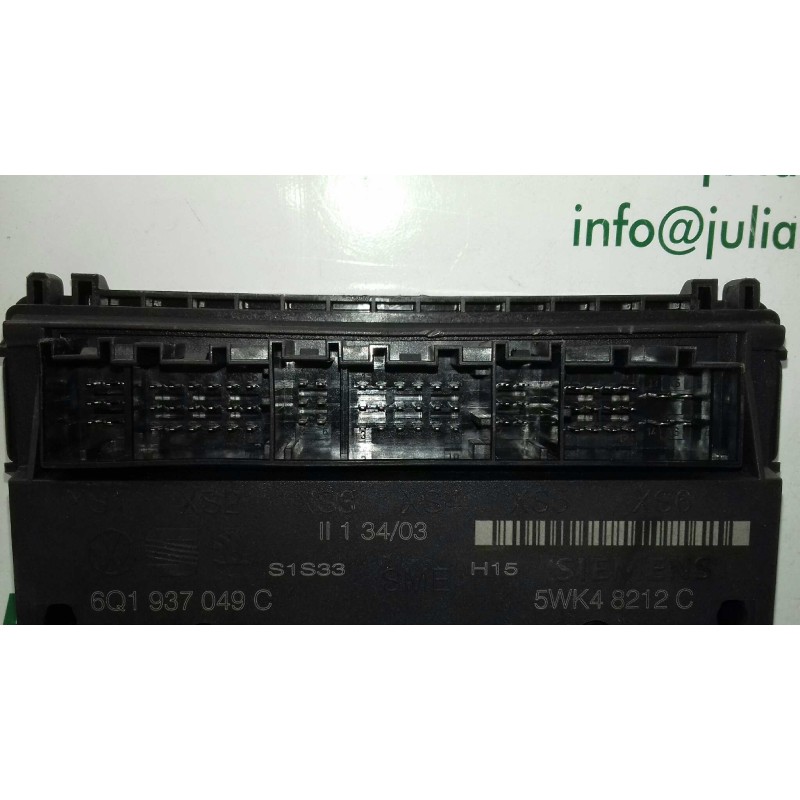 Recambio de modulo confort para seat cordoba berlina (6l2) stella referencia OEM IAM 6Q1937049C 5WK48212 SIEMENS