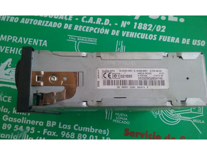 Recambio de sistema audio / radio cd para seat ibiza (6l1) fresh referencia OEM IAM 6L0035186C ALANA MP3 GRUNDIG