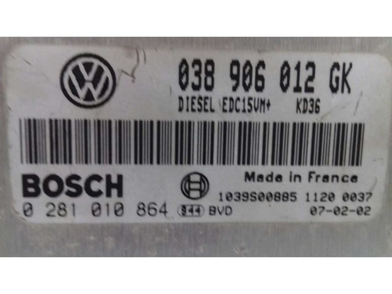 Recambio de centralita motor uce para volkswagen golf iv berlina (1j1) básico referencia OEM IAM 038906012GK 0281010864 BOSCH
