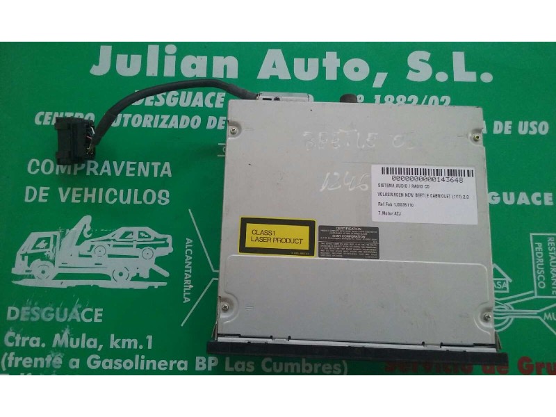 Recambio de sistema audio / radio cd para volkswagen new beetle cabriolet (1y7) 2.0 referencia OEM IAM 1J0035110 CARGADOR CD 6 D