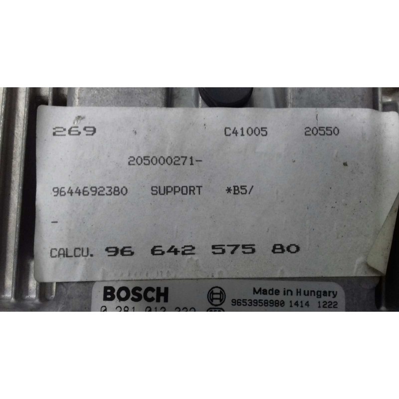 Recambio de centralita motor uce para citroen c4 berlina vtr plus referencia OEM IAM 0281013332 9653958980 BOSCH