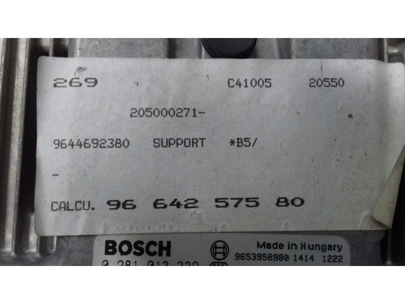 Recambio de centralita motor uce para citroen c4 berlina vtr plus referencia OEM IAM 0281013332 9653958980 BOSCH