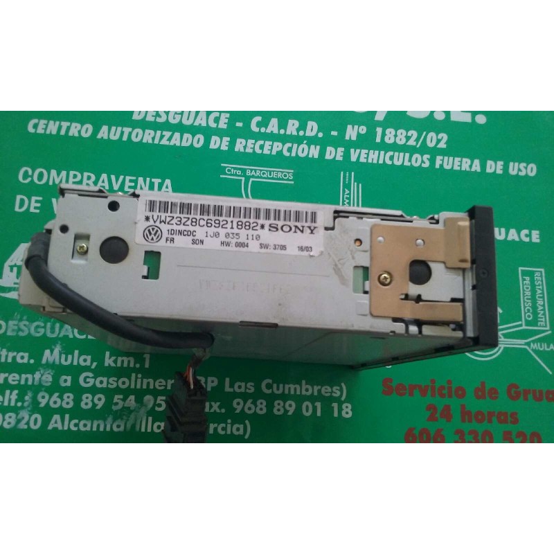 Recambio de sistema audio / radio cd para volkswagen new beetle cabriolet (1y7) 2.0 referencia OEM IAM 1J0035110 CARGADOR CD 6 D