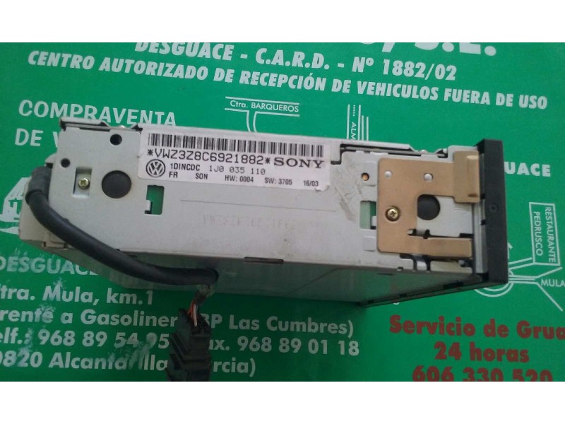 Recambio de sistema audio / radio cd para volkswagen new beetle cabriolet (1y7) 2.0 referencia OEM IAM 1J0035110 CARGADOR CD 6 D