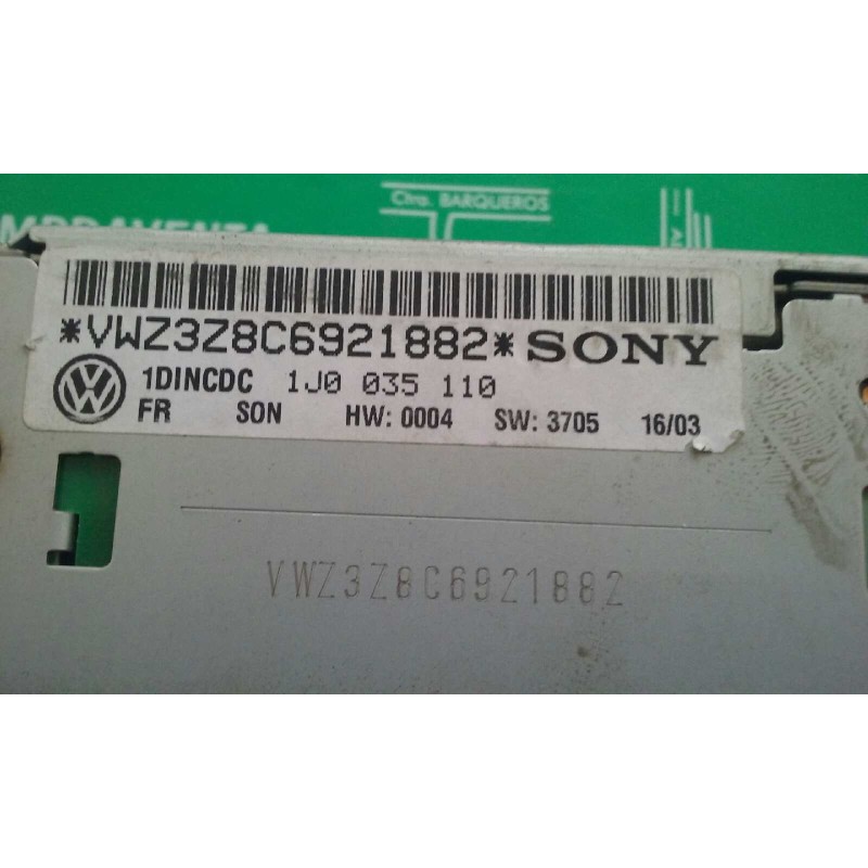 Recambio de sistema audio / radio cd para volkswagen new beetle cabriolet (1y7) 2.0 referencia OEM IAM 1J0035110 CARGADOR CD 6 D