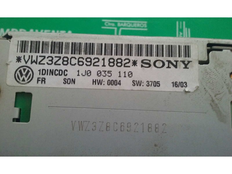 Recambio de sistema audio / radio cd para volkswagen new beetle cabriolet (1y7) 2.0 referencia OEM IAM 1J0035110 CARGADOR CD 6 D