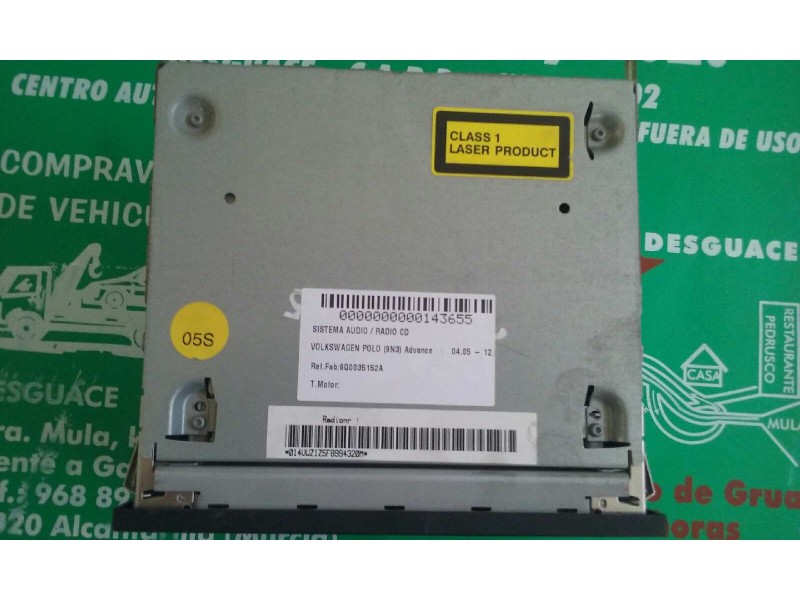 Recambio de sistema audio / radio cd para volkswagen polo (9n3) advance referencia OEM IAM 6Q0035152A RCD200 MP3 BLAUPUNKT
