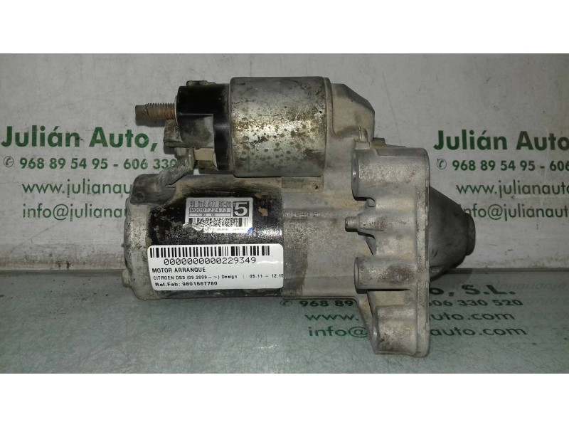 Recambio de motor arranque para citroen ds3 design referencia OEM IAM 9801667780 M000T22473 MITSUBISHI ELECTRIC