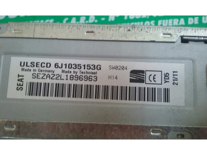 Recambio de sistema audio / radio cd para seat ibiza st (6j8) reference referencia OEM IAM 6J1035153G ULSECD MP3 