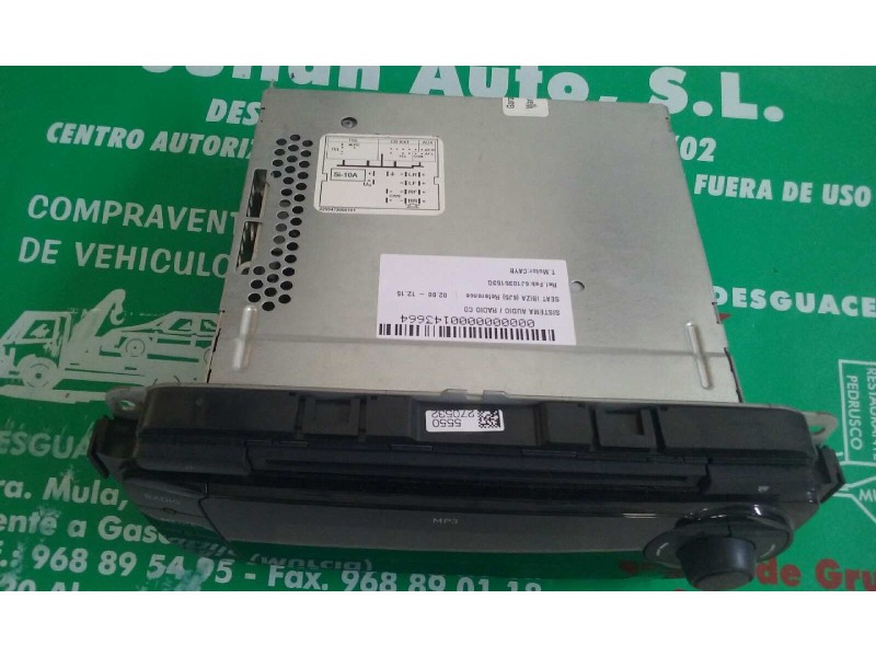 Recambio de sistema audio / radio cd para seat ibiza (6j5) reference referencia OEM IAM 6J1035153G ULSECD MP3 