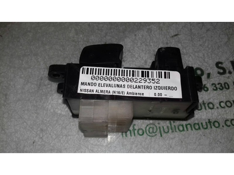 Recambio de mando elevalunas delantero izquierdo para nissan almera (n16/e) ambience referencia OEM IAM    Recambio de mando elevalunas delantero izquierdo para nissan almera (n16/e) ambience referencia OEM IAM