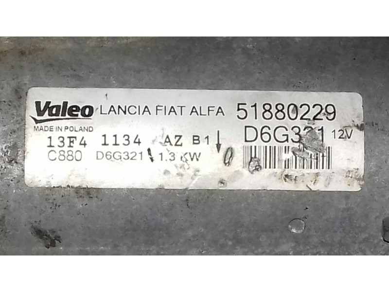 Recambio de motor arranque para peugeot bipper básico referencia OEM IAM 51880229 D6G321 VALEO