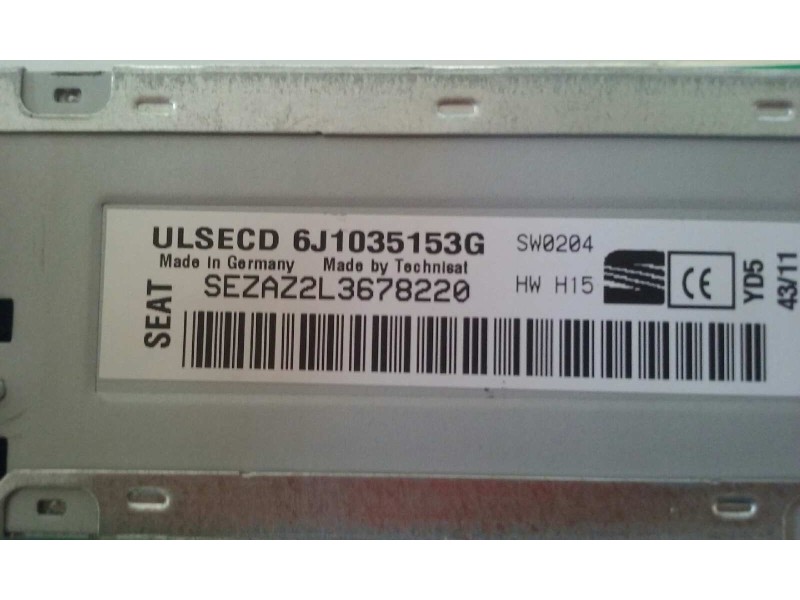 Recambio de sistema audio / radio cd para seat ibiza (6j5) reference referencia OEM IAM 6J1035153G ULSECD MP3 