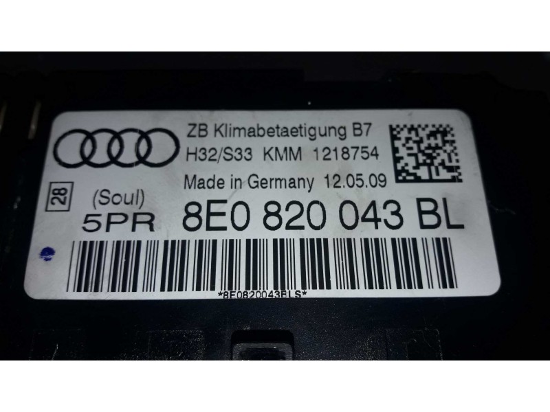 Recambio de mando climatizador para seat exeo berlina (3r2) style referencia OEM IAM 8E0820043BL  