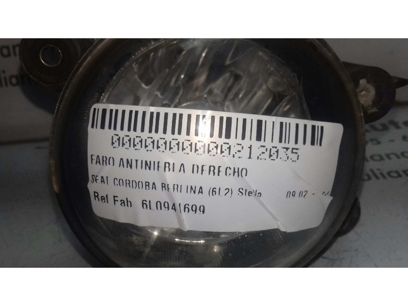 Recambio de faro antiniebla derecho para seat cordoba berlina (6l2) stella referencia OEM IAM 6L0941699  