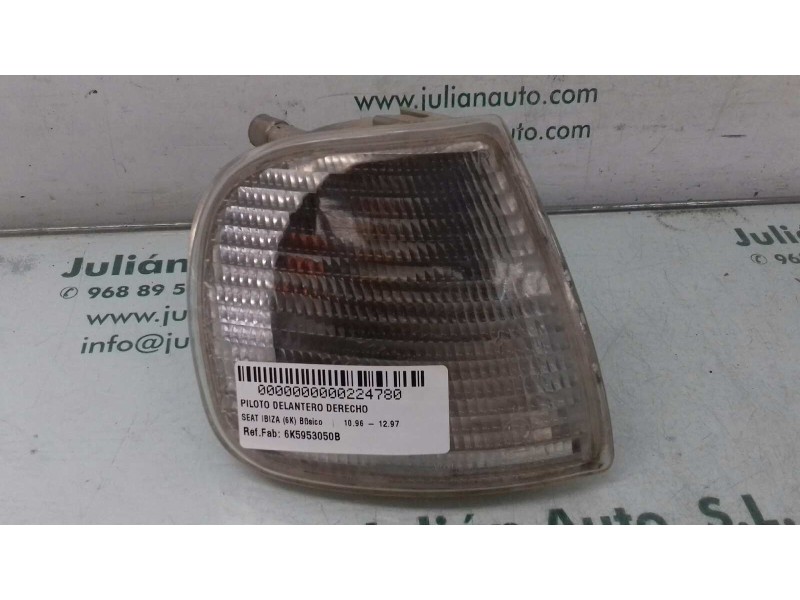 Recambio de piloto delantero derecho para seat ibiza (6k) básico referencia OEM IAM 6K5953050B 2 PINES VALEO