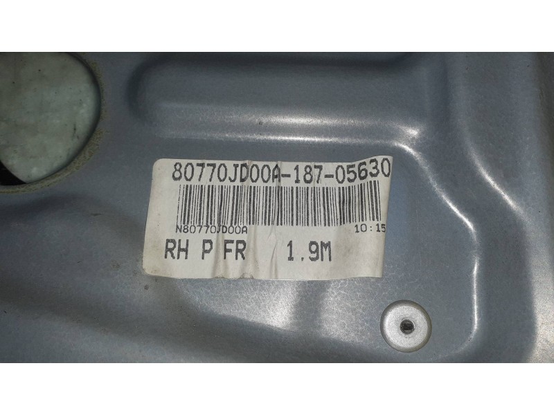Recambio de elevalunas delantero derecho para nissan qashqai (j10) acenta referencia OEM IAM 80770JD00A  ELECTRICO