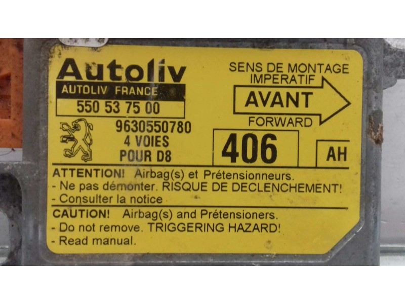 Recambio de centralita airbag para peugeot 406 coupe (s1/s2) 2.0 referencia OEM IAM 9630550780 550537500 AUTOLIV