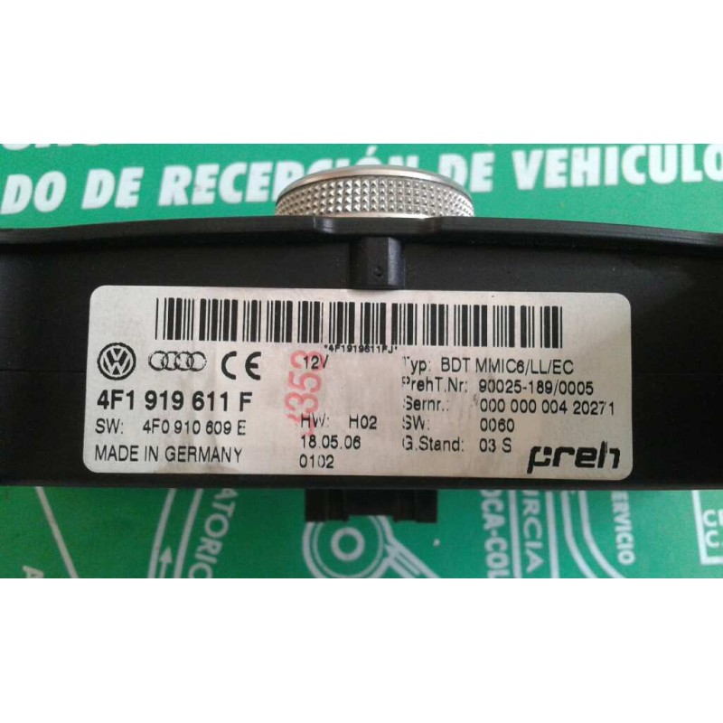 Recambio de sistema audio / radio cd para audi a6 berlina (4f2) 2.7 tdi referencia OEM IAM 4F1919611F 4F0910609E PREH